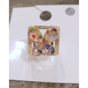 NWT sequin, glitter butterfly ring